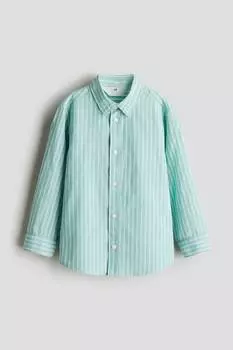 Хлопковая рубашка с длинными рукавами H&M, мультиколор