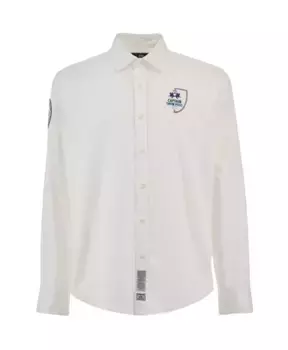 Хлопковая рубашка с длинными рукавами La Martina, белый