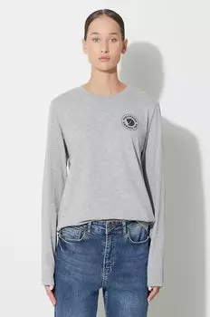 Хлопковая рубашка с длинными рукавами , логотип 1960 года. Fjallraven, серый