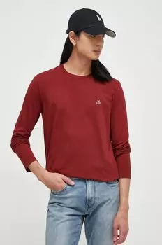 Хлопковая рубашка с длинными рукавами Marc O'Polo, бордовый