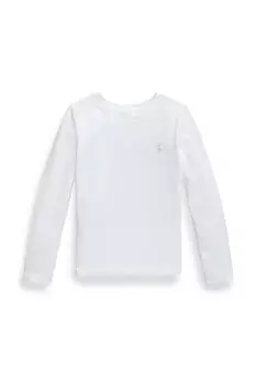 Хлопковая рубашка с длинными рукавами Polo Ralph Lauren для мальчиков, белый