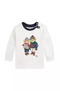 Хлопковая рубашка с длинными рукавами Polo Ralph Lauren для мальчиков, белый