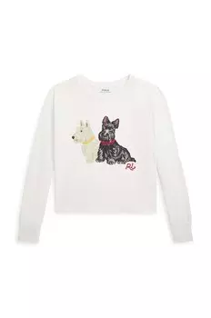 Хлопковая рубашка с длинными рукавами Polo Ralph Lauren для мальчиков, белый