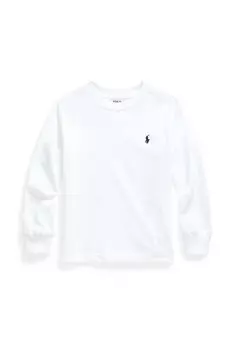Хлопковая рубашка с длинными рукавами Polo Ralph Lauren для мальчиков, белый