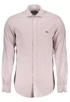 Хлопковая рубашка с длинными рукавами приталенного кроя и контрастными деталями Harmont&Blaine, фиолетовый