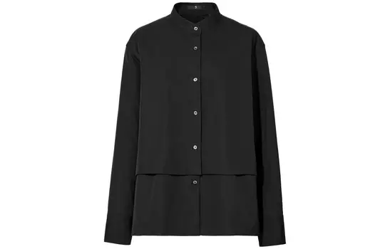 Хлопковая рубашка с длинными рукавами Uniqlo +J Supima, черный