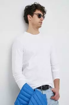 Хлопковая рубашка с длинными рукавами United Colors of Benetton, белый