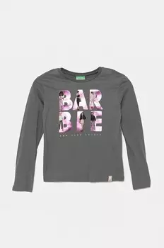 Хлопковая рубашка с длинными рукавами United Colors of Benetton для мальчиков, серый