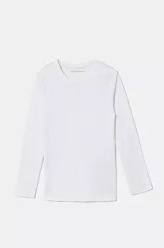 Хлопковая рубашка с длинными рукавами United Colors of Benetton для мальчиков, белый