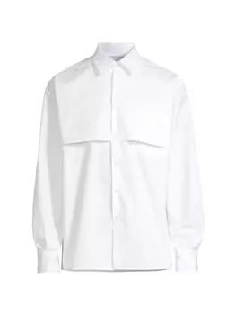 Хлопковая рубашка с двойным штрих-кодом VTMNTS, белый