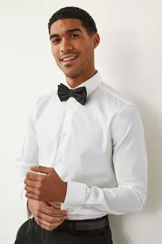 Хлопковая рубашка с двойными манжетами Next, белый