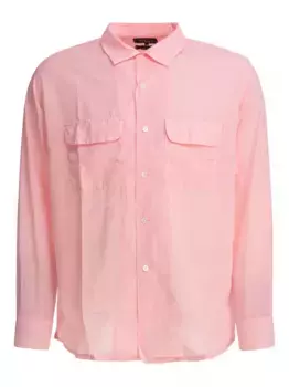 Хлопковая рубашка с двумя карманами BEAMS PLUS, розовый