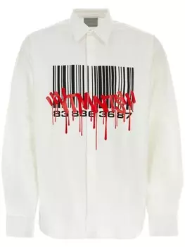 Хлопковая рубашка с графическим принтом логотипа VTMNTS, белый