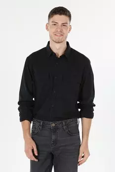 Хлопковая рубашка с карманами с клапанами Colin'S, черный