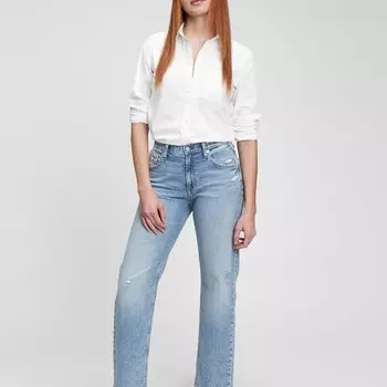 Хлопковая рубашка с карманом Gap, белый