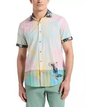 Хлопковая рубашка с коротким рукавом Haze Robert Graham, мультиколор