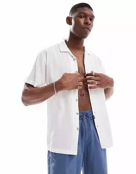 Хлопковая рубашка с короткими рукавами Brave Soul белого цвета