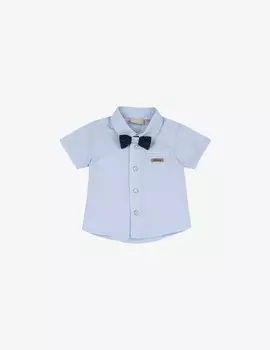 Хлопковая рубашка с короткими рукавами Chicco, светло-синий