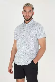 Хлопковая рубашка с короткими рукавами и принтом "Ацтек" Brave Soul, зеленый