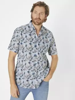 Хлопковая рубашка с короткими рукавами, стандартный крой Paddock`S, синий