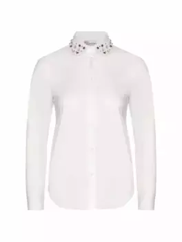 Хлопковая рубашка с кристаллами RED Valentino, белый