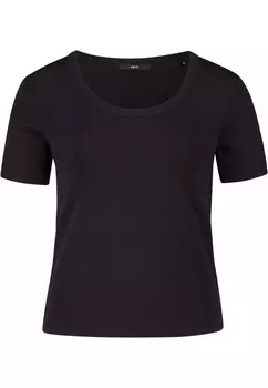 Хлопковая рубашка с круглым вырезом Zero, черный