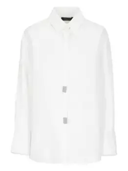 Хлопковая рубашка с кружевными деталями Fabiana Filippi, белый