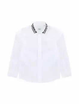 Хлопковая рубашка с логотипом Burberry, белый