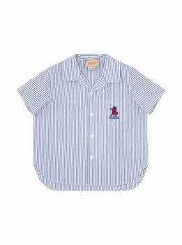 Хлопковая рубашка с логотипом Gucci