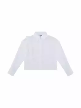 Хлопковая рубашка с логотипом MSGM, белый