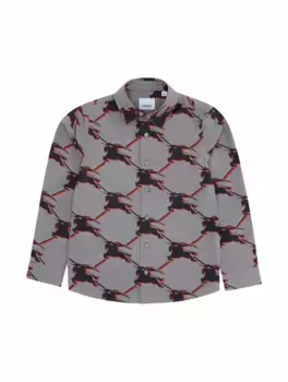 Хлопковая рубашка с монограммой Burberry, мультиколор
