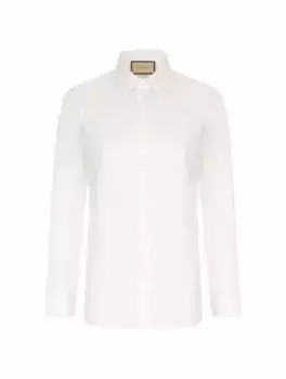 Хлопковая рубашка с монограммой GG Gucci, белый