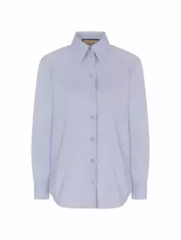 Хлопковая рубашка с монограммой Gucci, синий