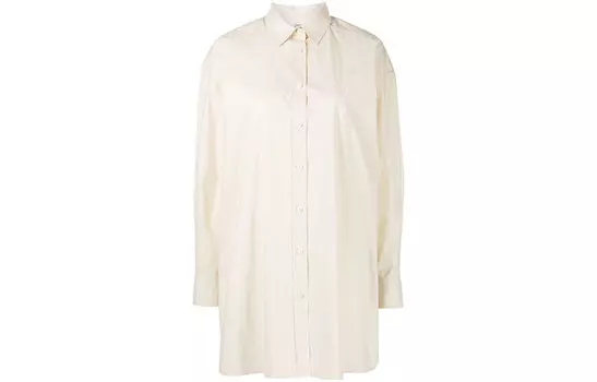 Хлопковая рубашка с монограммой TOTEME, Ecru