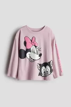 Хлопковая рубашка с мотивом H&M, розовый