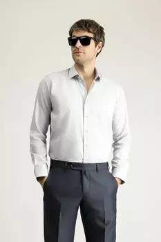 Хлопковая рубашка с нагрудным карманом Kigili, серый