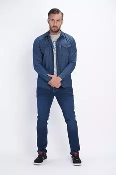 Хлопковая рубашка с нагрудными карманами Lee Cooper, синий