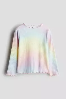 Хлопковая рубашка с оверлоком H&M, розовый