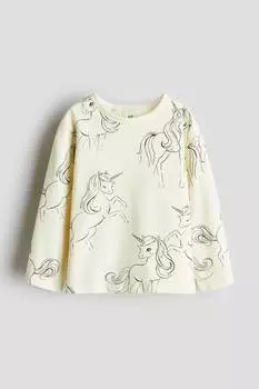 Хлопковая рубашка с принтом H&M, мультиколор