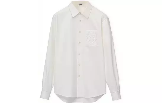 Хлопковая рубашка с тиснением «Анаграмма» Loewe, белый