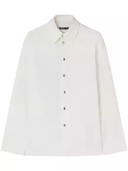 Хлопковая рубашка с тисненым логотипом JIL SANDER, белый