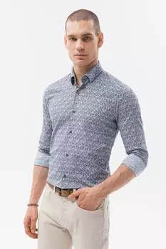 Хлопковая рубашка с узорами Ombre, коричневый