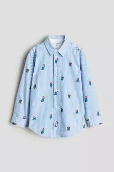 Хлопковая рубашка с узором H&M, мультиколор