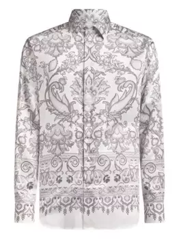 Хлопковая рубашка с узором пейсли ETRO, нейтральный