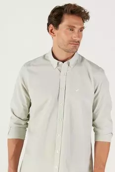 Хлопковая рубашка с воротником на пуговицах Ac&Co, белый