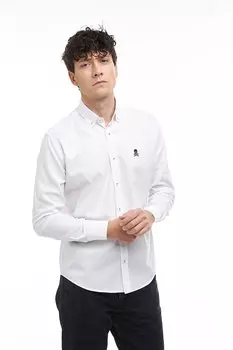 Хлопковая рубашка с воротником на пуговицах Vegea, белый