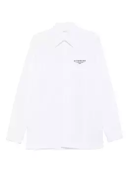 Хлопковая рубашка с вышитым логотипом Givenchy, белый