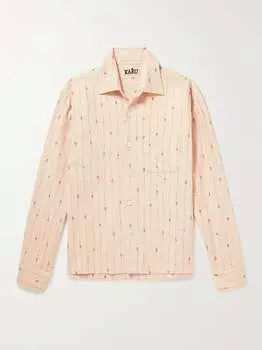 Хлопковая рубашка с вышивкой KARU RESEARCH, экрю