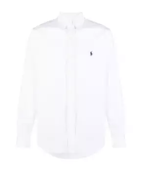 Хлопковая рубашка с вышивкой Polo Ralph Lauren, белый