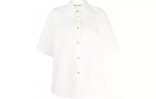 Хлопковая рубашка с заостренным воротником LOW CLASSIC, белый